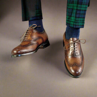 Ambrogio Bespoke Men's Shoes Calf-Skin Leather Brogue Oxford (AMB2576)-AmbrogioShoes