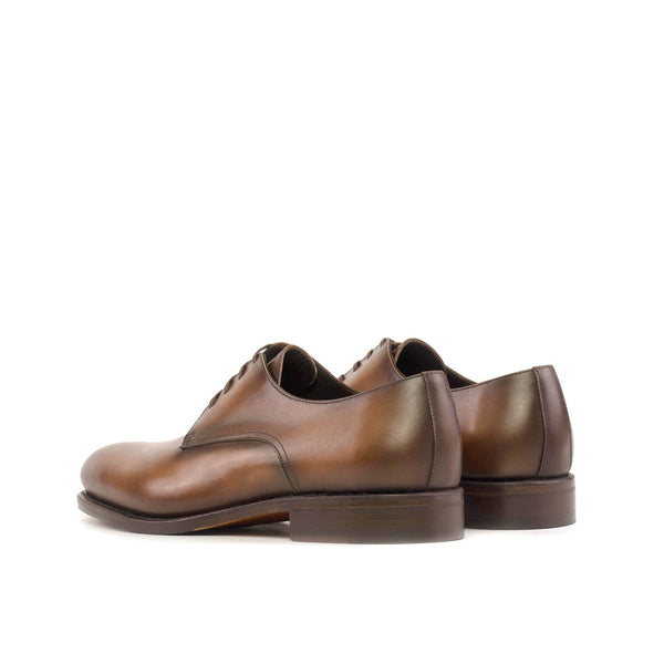 Ambrogio Bespoke Men's Shoes Cognac Calf-Skin Leather Derby Oxfords (AMB2465)-AmbrogioShoes
