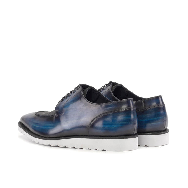 Ambrogio Bespoke Men's Shoes Denim Patina Leather Derby Split Toe Oxfords (AMB2509)-AmbrogioShoes