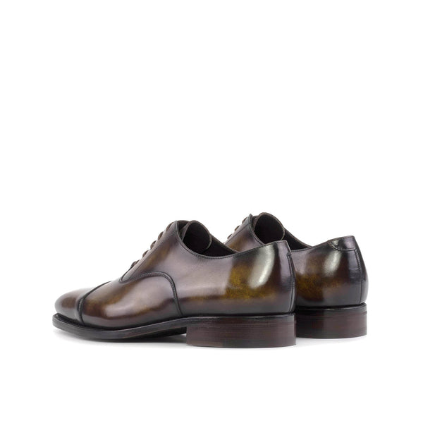 Ambrogio Bespoke Men's Shoes Tobacco Patina Leather Oxfords (AMB2464)-AmbrogioShoes