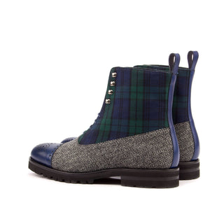Ambrogio Bespoke Multi-Color Fabric / Leather Balmoral Boots (AMB1504)