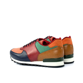 Ambrogio Bespoke Multi Color Linen / Suede / Leather Jogger Sneakers (AMB1856)