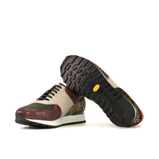 Ambrogio Bespoke Multi-Color Python / Fabric & Suede Jogger Sneakers (AMB2425)