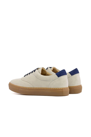 Ambrogio Bespoke Navy & Ivory Suede Top Sider Sneakers (AMB2522)-AmbrogioShoes