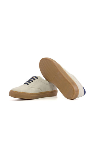 Ambrogio Bespoke Navy & Ivory Suede Top Sider Sneakers (AMB2522)-AmbrogioShoes