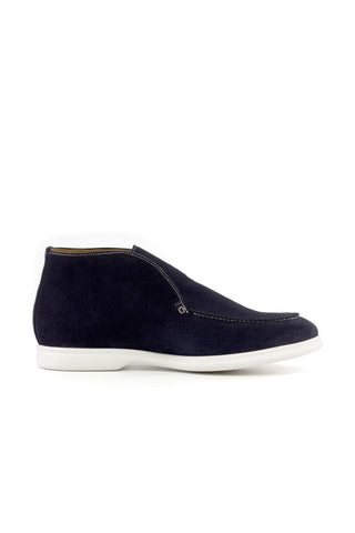 Ambrogio Bespoke Navy Suede Moccasin Sport Boots (AMB2520)-AmbrogioShoes
