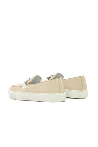 Ambrogio Bespoke Nude Full Grain Leather Slip-On Belgian Horsebit Sneakers (AMB2553)-AmbrogioShoes