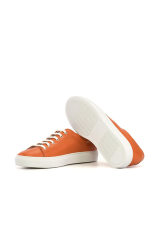 Ambrogio Bespoke Orange Full Grain Leather Trainer Sneakers (AMB2444)-AmbrogioShoes