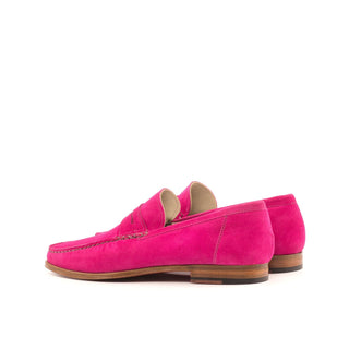 Ambrogio Bespoke Pink Suede Moccasin Penny Loafers (AMB1612)