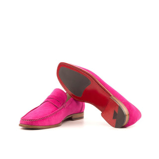 Ambrogio Bespoke Pink Suede Moccasin Penny Loafers (AMB1612)