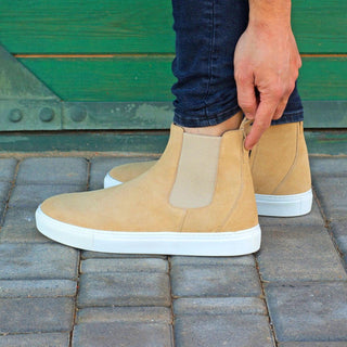 Ambrogio Bespoke Sand Lux Suede Chelsea Sneakers (AMB1849)