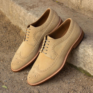 Ambrogio Bespoke Sand Suede Oxfords (AMB1573)
