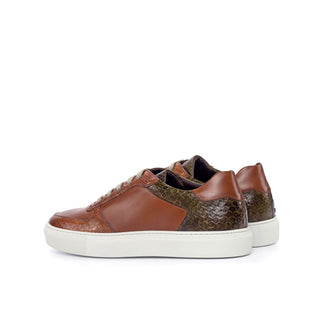 Ambrogio Bespoke Three Tone Snake-Skin / Leather Sneakers (AMB1563)