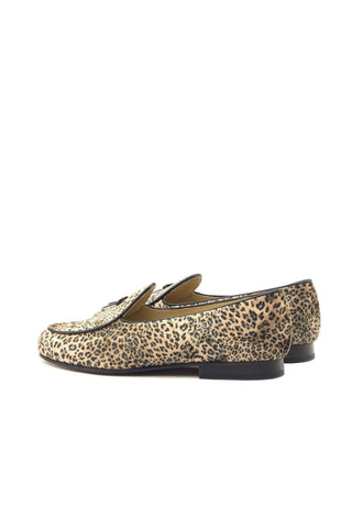 Ambrogio Black Leopard Sartorial / Leather Belgian Loafers (AMB1357)-AmbrogioShoes