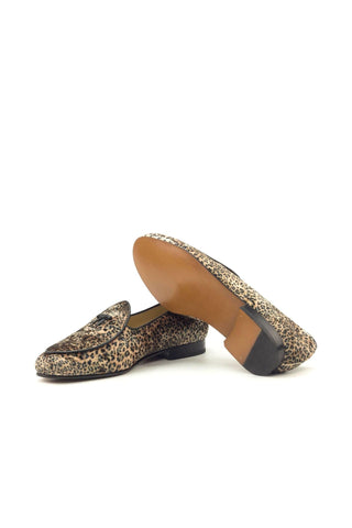 Ambrogio Black Leopard Sartorial / Leather Belgian Loafers (AMB1357)-AmbrogioShoes