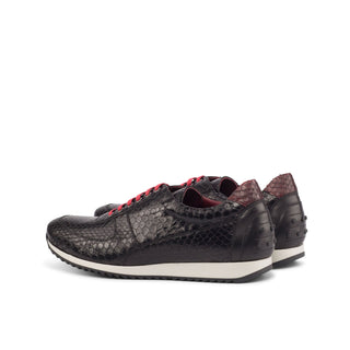 Ambrogio Black & Red Snake-Skin / Leather Corsini Casual Sneakers (AMB1445)