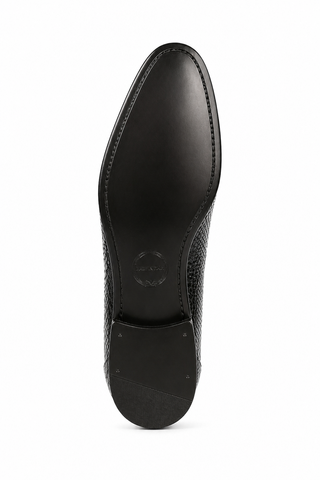 Ambrogio Black Snake Print Leather Horsebit Loafers (AMZ1015)-AmbrogioShoes