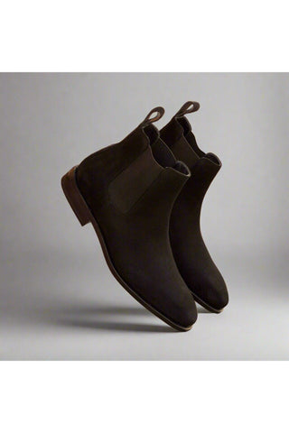 Ambrogio Black Suede Chelsea Boots (AMB1013)-AmbrogioShoes