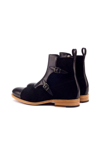 Ambrogio Black Suede / Leather Atticus Double Boots (AMB1449)-AmbrogioShoes