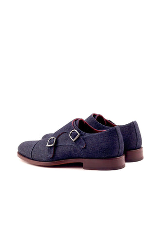 Ambrogio Blue Jeans Sartorial Monk-Straps Loafers (AMB1367)-AmbrogioShoes
