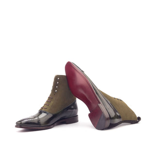 Ambrogio Brown & Green Suede / Florantic Polished Leather Balmoral Boots (AMB1388)