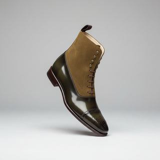 Ambrogio Brown & Green Suede / Florantic Polished Leather Balmoral Boots (AMB1388)