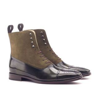 Ambrogio Brown & Green Suede / Florantic Polished Leather Balmoral Boots (AMB1388)