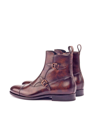 Ambrogio Brown Patina Leather Atticus Double Boots (AMB1254)