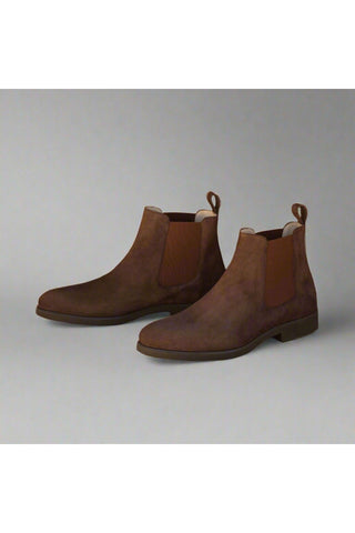 Ambrogio Brown Suede Chelsea Boots (AMB1011)-AmbrogioShoes