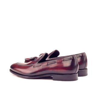 Ambrogio Burgundy Patina Leather Tassels Loafers (AMB1472)-AmbrogioShoes