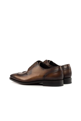 Ambrogio Ceaser Men's Handmade Custom Shoes Brown Leather Derby Split Toe (AMB1405)-AmbrogioShoes