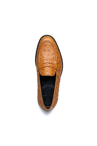 Ambrogio Cesare Ostrich Skin Penny Loafer-AmbrogioShoes