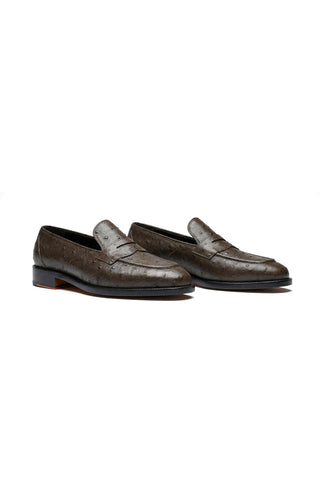 Ambrogio Cesare Ostrich Skin Penny Loafer-AmbrogioShoes