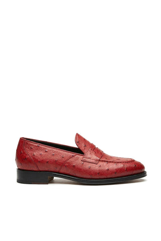 Ambrogio Cesare Ostrich Skin Penny Loafer-AmbrogioShoes
