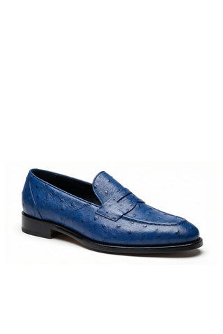 Ambrogio Cesare Ostrich Skin Penny Loafer-AmbrogioShoes
