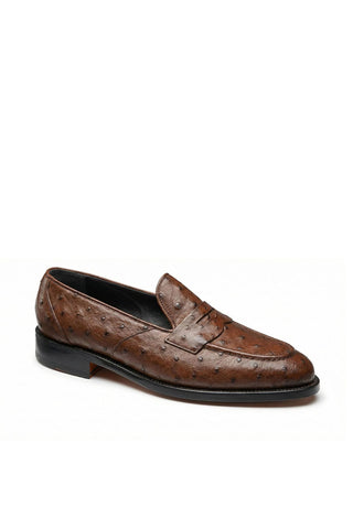 Ambrogio Cesare Ostrich Skin Penny Loafer-AmbrogioShoes