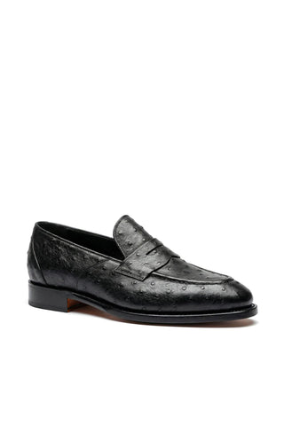 Ambrogio Cesare Ostrich Skin Penny Loafer-AmbrogioShoes