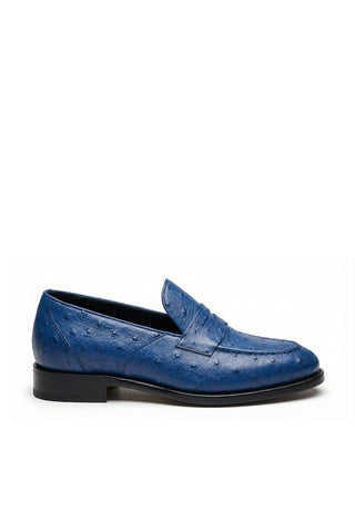 Ambrogio Cesare Ostrich Skin Penny Loafer-AmbrogioShoes
