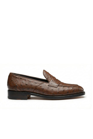 Ambrogio Cesare Ostrich Skin Penny Loafer-AmbrogioShoes