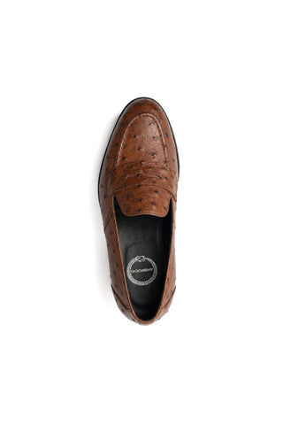 Ambrogio Cesare Ostrich Skin Penny Loafer-AmbrogioShoes