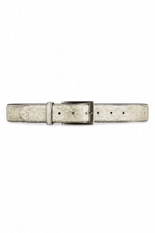 Ambrogio Chain Ash Patina Leather Hampton Men's Belt (AMBB1040)-AmbrogioShoes