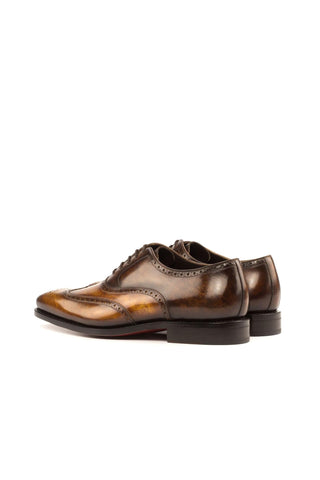 Ambrogio Cognac & Brown Patina Leather Full Brogue Oxfords(AMB1269)