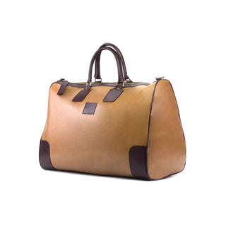 Ambrogio Cognac Calf-Skin Leather Weekender Bags (AMBH1035)-AmbrogioShoes