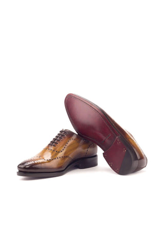 Ambrogio Cognac Patina Leather Oxfords (AMB1300)
