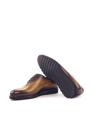 Ambrogio Cognac Patina Leather Plain Oxfords (AMB1091)-AmbrogioShoes