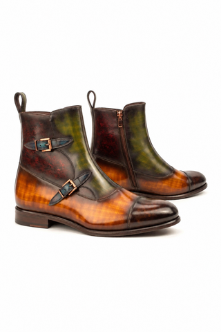 Ambrogio Firenze Patina Double Monk Boot-AmbrogioShoes
