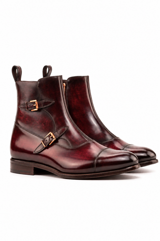 Ambrogio Firenze Patina Double Monk Boot-AmbrogioShoes