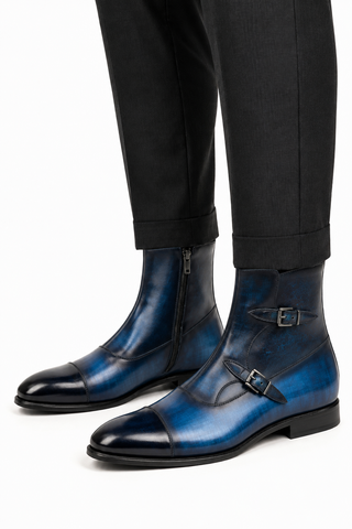 Ambrogio Firenze Patina Double Monk Boot-AmbrogioShoes