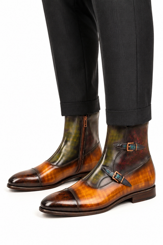 Ambrogio Firenze Patina Double Monk Boot