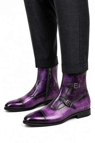 Ambrogio Firenze Patina Double Monk Boot-AmbrogioShoes
